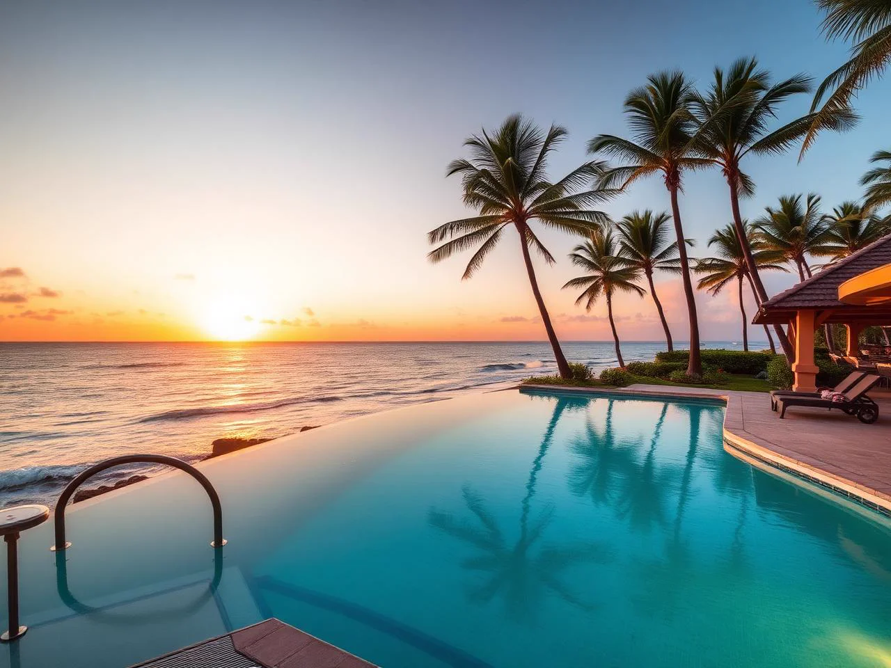 Infinity pool at sunset